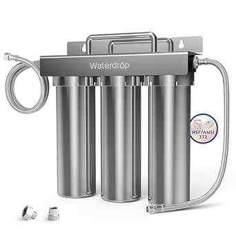 Waterdrop TST-UF 0.01μm Ultra-Filtration Under Sink Water Filter System, Stainless Steel