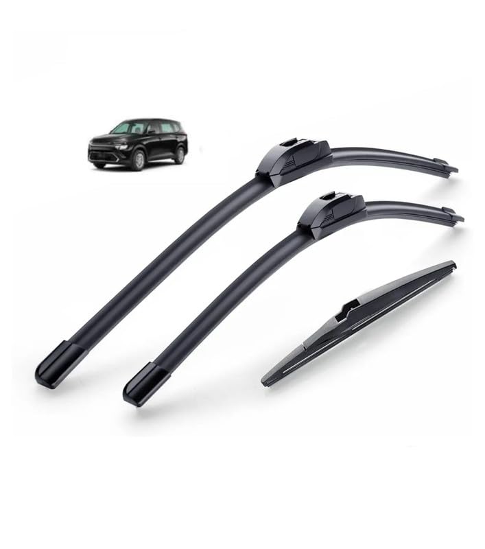 Image of AWB 24 inch+16 inch Frameless /Soft Wiper Blades with 12 inch Rear Specific Wiper Blade Replacement Set for Kia Carens(Set of 3)