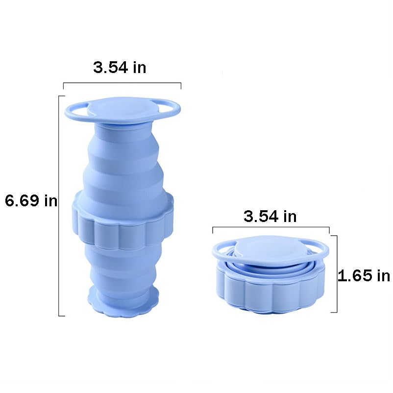 Bottiglia D'acqua Sportiva Pieghevole in Silicone A Forma Di Fiore Portatile Per Viaggi All'aperto,Grigio,9 * 9 * 17 cm