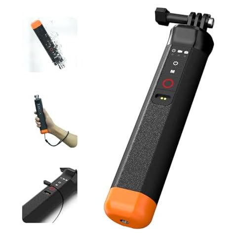 Floating Hand Grip with Remote Control Waterproof Monopod Compatible for Go Pro Hero13/12/11/10/9/8 Action Camera,Underwater Snorkeling Selfie Pole Stick with Safety Wrist Strap Cover
