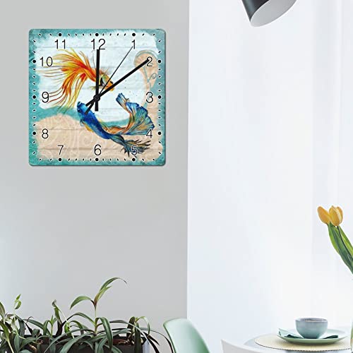 Horloge murale étoile de mer rustique Betta 30cm décoration plage de cuisine - 5