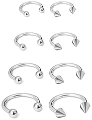 Silver Horseshoe ring earrings 16G hoop rings