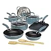 Goodful Cookware Set with Premium Non-Stick Coating, Dishwasher Safe Pots and Pans, Tempered Glass Steam Vented Lids, Stainless Steel Steamer, and Bamboo Cooking Utensils Set, 12-Piece, Turquoise Goodful Cookware Set with Premium Non-Stick Coating, Dishwasher Safe Pots and Pans, Tempered Glass Steam Vented Lids, Stainless Steel Steamer, and Bamboo Cooking Utensils Set, 12-Piece, Turquoise