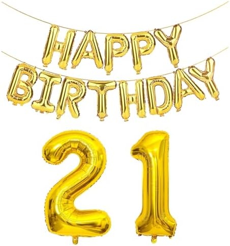 SHUNTAI 21st Birthday Decorations for Him Her 21 Balloon Number G...