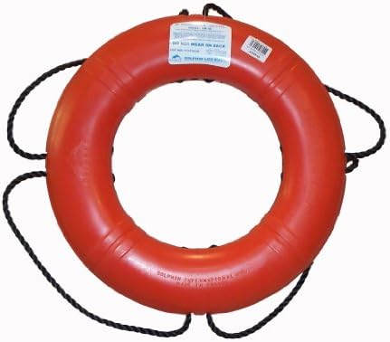 Dock Edge + Inc. USCG Approved Dolphin Life Ring Buoy (Orange, 20-Inch)