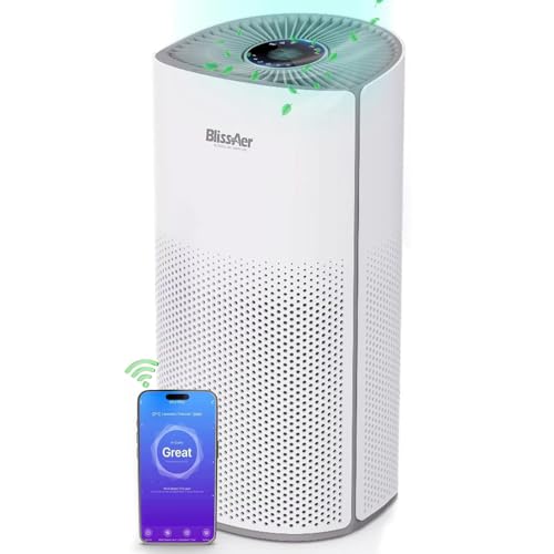 Image of Air Purifiers for Home Large Room Pets Up to 1800 Ft² - Smart WiFi & Voice Control True HEPA Air Purifier For Home Bedroom Smoke, Dust, Pet Dander, Pollen, Sleep Mode - Kery Plus