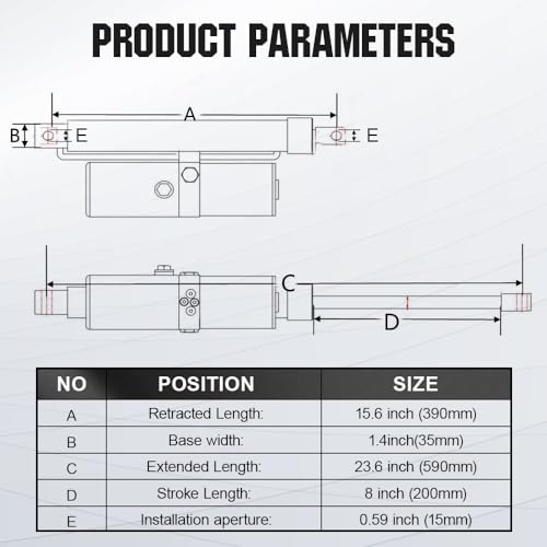 Dc House LLC-L11YYTG12VC-1 Heavy Duty (1700 Lbs/8 Inch/300W) Hydraulic Linear Actuator thumb #2
