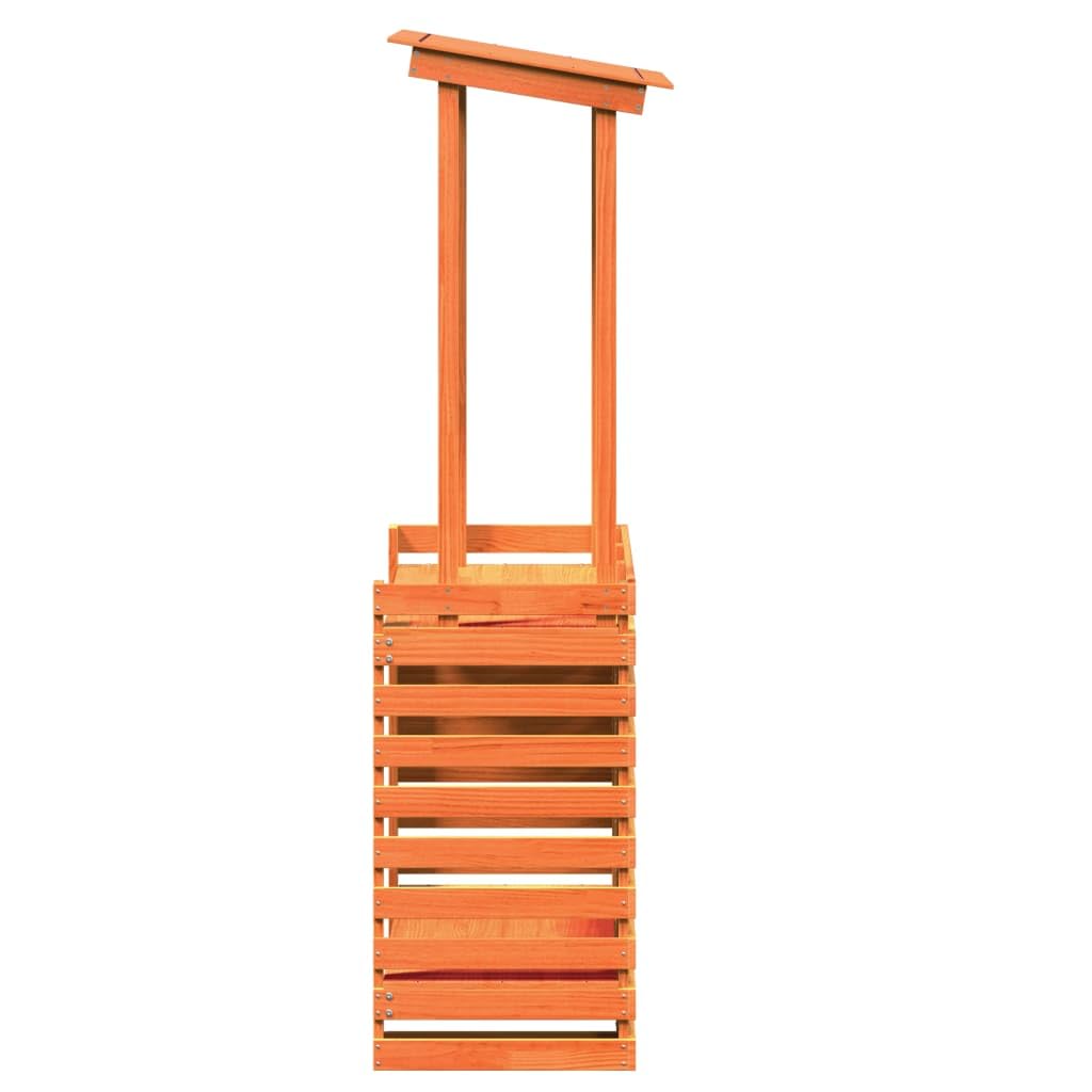 vidaXL Gartenbar, Gartentheke mit Dach Ablage, Bartisch Stehtisch Tresentisch für Garten, Theke Bar Tresen Gartenmöbel, Braun Massivholz Kiefer