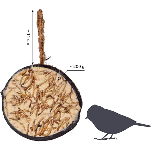 dobar® 10x gefüllte Kokosnuss Vogelfutter zum Aufhängen - 5 Sorten Vogelfutter für die Ganzjahresfütterung - Fettfutter-Füllungen für Wildvögel - Wildvogelfutter 2 kg (1er Pack)