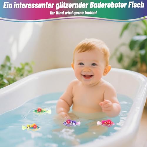 4 Stück Robo Fish Set - Elektronischer Haustier Fisch, Katzenspielzeug Elektrisch, Schwimmende Fische Spielzeug, Roboter Fisch für Kinder Badewanne, Katzenspielzeug und Kleines Aquarium zum Anschauen
