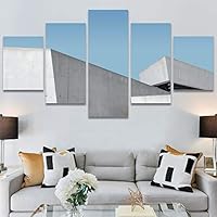 SIGNWIN 5 Panel Canvas Wall Art Architecture & Maps Closeup Cool Industrial Multicolor Patterns for Home Decorations Ready to Hang - 60