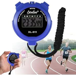 Stopwatches, Digital Sports Stop watch, referee kit, Handheld stopwatch Split Lap Timer, Neck Stopwatch, Shockproof Waterproof Stopwatch with LCD Display for Coaches Swimming Running Training (Blue)