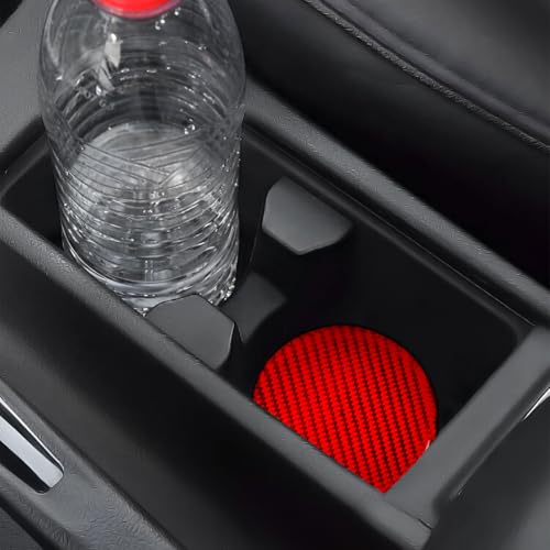 2pcs portavasos para auto fibra de carbono rojo miniatura 6
