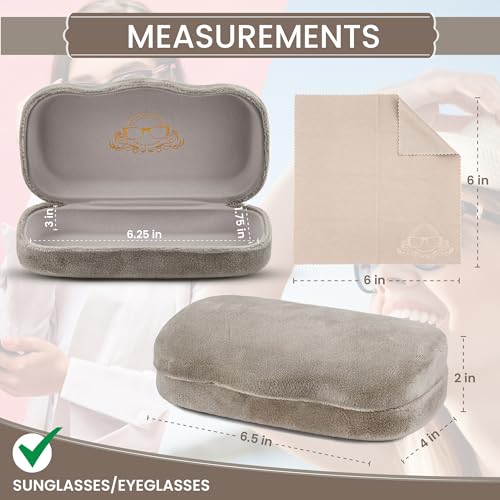 Image of Hard Shell Glasses Case w /Cloth,Velvet Reading Glass, Eyeglass Case, Lightweight, Crush-Resistant, Men & Women
