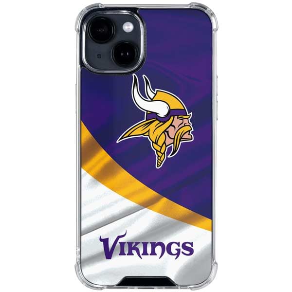 Skinit Clear Phone Case Compatible with iPhone 15 - Officially Licensed NFL Minnesota Vikings Design