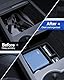 LANTU 3 Pcs Zubehör für Tesla Model 3 2024-2025 Mittelkonsole Organizer, Silikon Organizer Tray und Armlehne Aufbewahrungsbox (Beflockung)