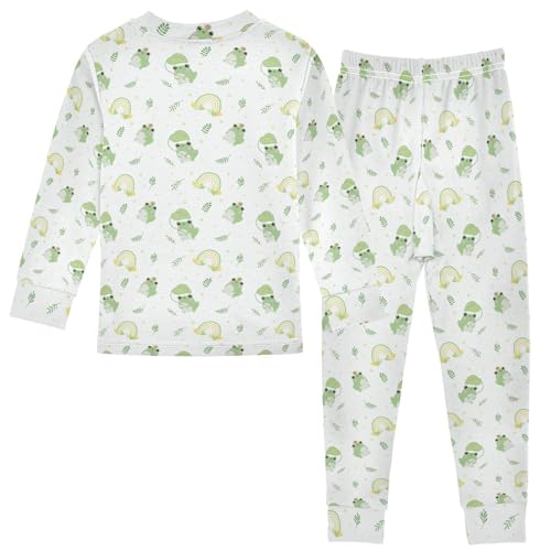 Cotton Pajamas Set 2 Piece Soft Comfy Cute Cartoon Frog Pjs Long Sleeve Lounge Sleepwear2