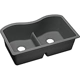 Elkay ELGULB3322GY0 Quartz Classic Equal Double Bowl Undermount Sink with Aqua Divide, Dusk Gray