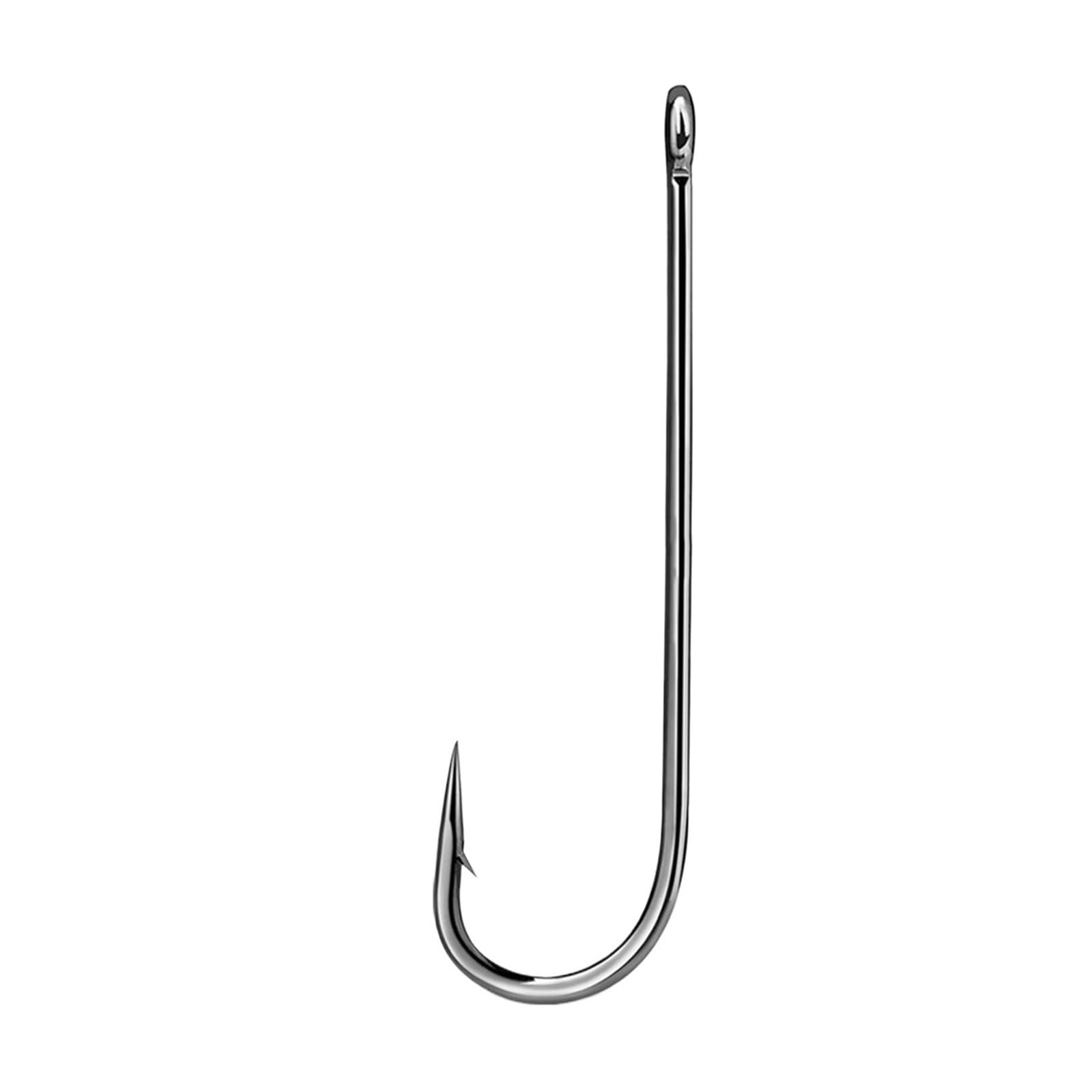 Generico Ami 200 Pezzi Amo a Gambo Lungo spinato Pesca in Mare Acciaio al Carbonio Carpa jig Verme d'Acqua Dolce