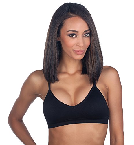 Anemone Seamless Padded V-Neck Cami Bra 04 - BLACK