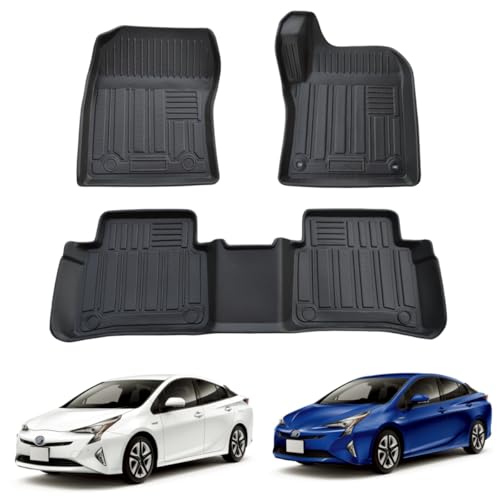 REJEEKAR トヨタ プリウス PRIUS 50系フロアマット 防水3枚セット 前期 後期 TPE素材使用 3D マット 滑り防止 防水 耐摩耗 お手入れ簡単 プリウス50系 専用オーダーメイド マット (フロアマット(1-2列目))