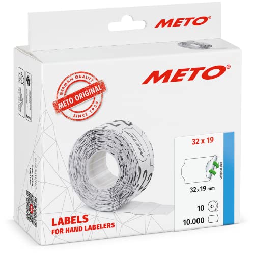 Étiquettes Meto blanche 32x19 mm amovible pour étiqueteuse de prix double ligne