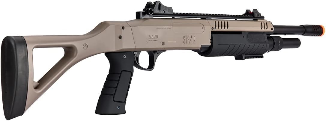 High FPS Tri-Shot 11'' Airsoft Shotgun Pump Action BO Manufacture FABARM STF w/Fixed Stock (6 Shells Included)