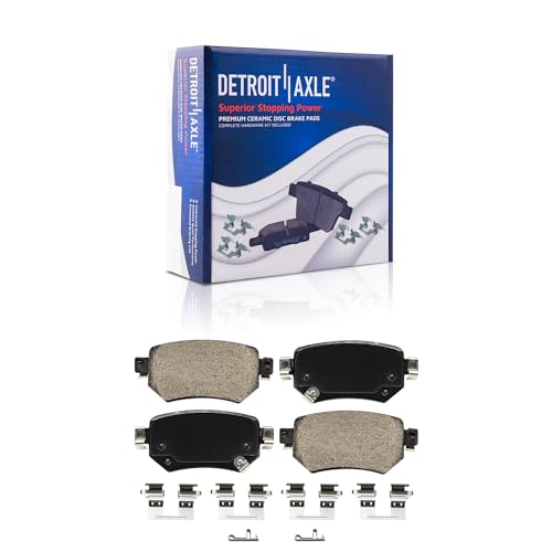 Image of Detroit Axle - Brake Pads for 2016-2021 Mazda 6 2017 2018 2019 2020 Ceramic Brake Pads w /Hardware Front and Rear Replacement
