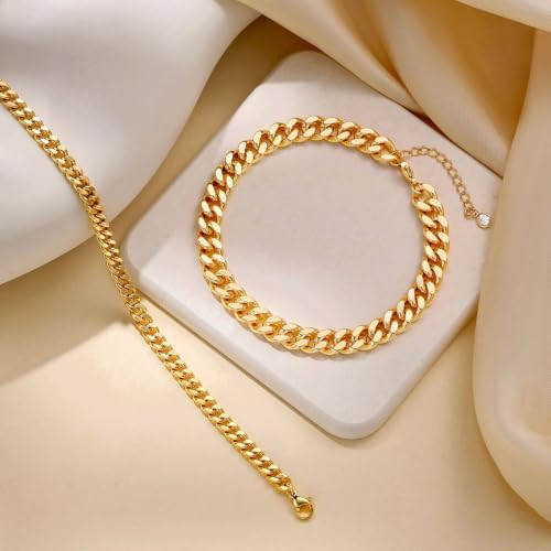 Image of DEARMAY Gold Ankle Bracelets for Women Waterproof, Non Tarnish 14K Gold Plated Beaded Link Chain Anklets, Layered Summer Beach Jewelry Gifts, Dainty Bikini Outfits for Vacation