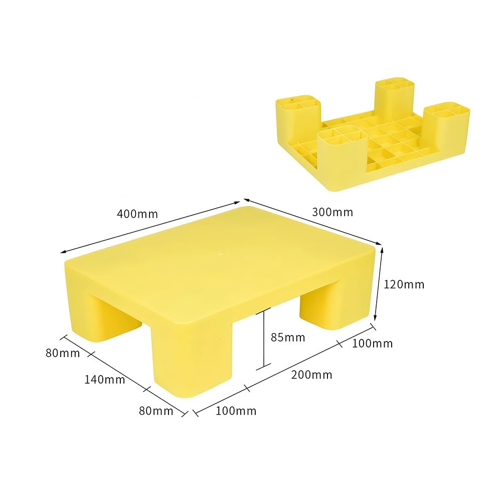1 Pallet In Plastica (polietilene) Per Stoccaggio In Cantina | Pedana Antiscivolo E Resistente All'umidità Per Magazzini, base Di Stoccaggio Impermeabile(Giallo,400x300x120mm)