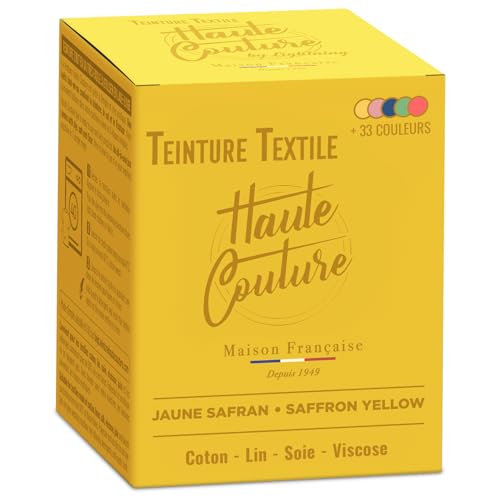 Haute Couture - Teinture Textile Jaune Safran - 350g Tout-en-un - Prêt à l'emploi pour Vêtements et Tissus