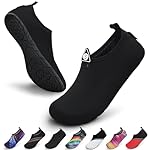 SAGUARO Escarpines Hombre Mujer para Buceo Snorkel...: Material Transpirable: El material de punto transpirable puede mantener los pies secos y cómodos Tela Elástica: La línea superior elástica hace que sea fácil ponerse y quitarse los zapatos de agua Solura de Goma: La suela sin deslizamiento proporcion...