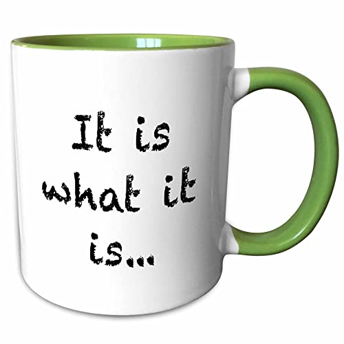 3dRose It is what it is 11oz Two-Tone Green Mug