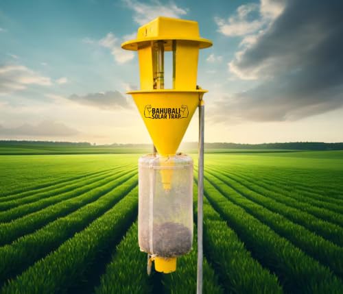 Image of Chipku Bahubali Solar Insect Light Trap for Farming | UV 365nm & Yellow LED | Chemical-Free Pest Control | Auto ON /Off | 2.5 Acre Coverage