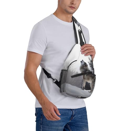 Morrales de senderismo sling crossbody negro unisex miniatura 7