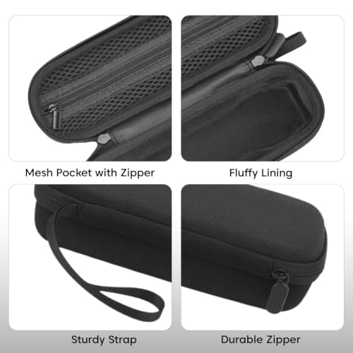 Image of Action Pro Portable Carrying Case Compatible with DJI Osmo Pocket 3, Hard EVA Shockproof Travel Storage Case, Water-Resistant Protective Bag with Wrist Strap & Mesh Pocket, Black