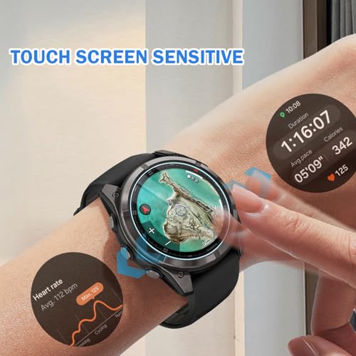 Image of 4 Pack Compatible for Garmin Fenix 8 Pro Amoled /MicroLED 51mm Screen Protector, HD Clear 9H Tempered Glass Protective Film for Fenix 8 Pro 51mm Watch Screen, Anti-scratch & Sensitive Touch