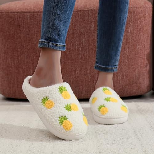Image of Women's Men's Cute Fuzzy Heart Slippers Memory Foam Fluffy Couple Slippers Cozy House Indoor Outdoor Shoes