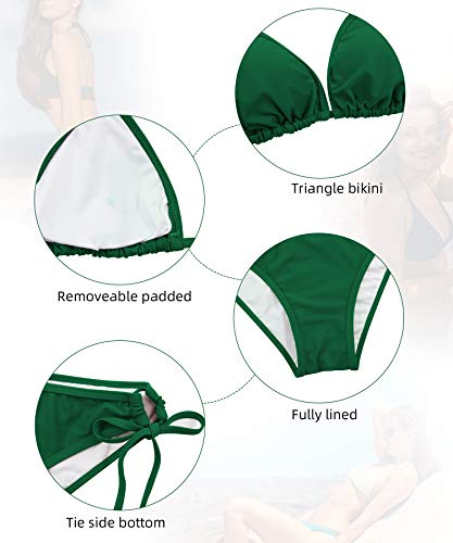 Image of Century Star Women Cute String Triangle Bikini Sets - Swimsuits Two-Piece Tie Side Adjustable Ties Halter Bathing Suit