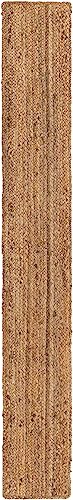 Image of Unique Loom Braided Jute Collection Area Rug - Dhaka (1' 2 inch x 8' Table Runner, Natural)
