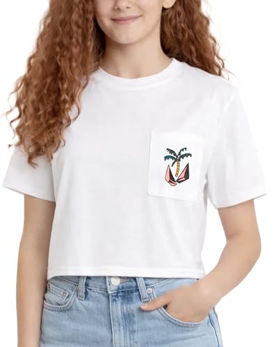 Image of Volcom Girls Shirts - Casual Crewneck Short Sleeve Graphic Tee Trendy Tops - Breathable Girls Summer Clothes
