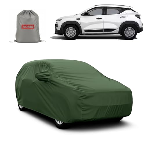 Image of AOSIS 'Waterproof' Car Cover Compatible with Renault Kiger Authentic /Evolution /Techno /Emotion 300 GSM Uly Coated Thick Fabric 4X4, Adjustable Belt Buckle, Elastic Grip