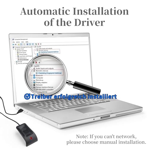 Lector de huellas dactilares USB de escritorio, lector de llaves de huellas dactilares de computadora, llave de seguridad USB con cable de extensión para Windows, reconocimiento de calibración