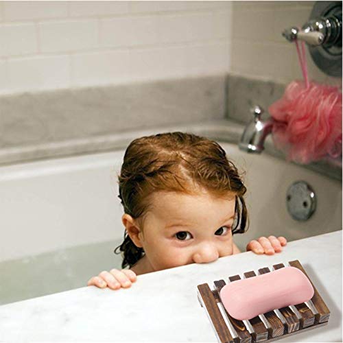 Yebazy 6 Pack Home Bathroom Wooden Soap Case Holder Natural Wood Hand Craft Soap Dish Sponge Holder For Soap Sponges, Scrubber #TOP4