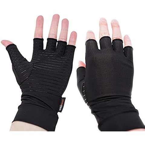 ellostar Arthritis Gloves Hand Compression Copper Infused, Breathable Joint Pain Muscle Tension Fatigue Relief, Great for Typing and Daily Work (Medium 6.7" - 7.9") Cover