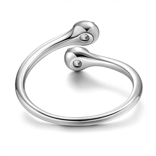 EAMTI Wrap Adjustable 925 Sterling Silver Turquoise Cubic Zirconia Decmeber Birthstone Wedding Engagement Ring2