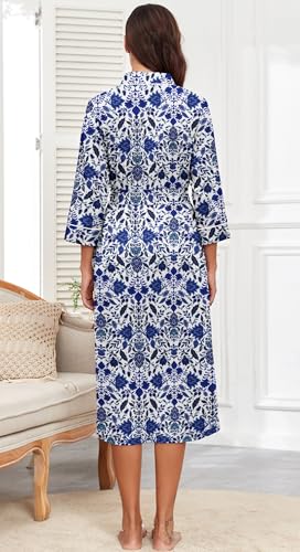 Image of PrinStory Womens Robe Long Knit Bathrobe Lightweight Soft Robes Ladies Bath Robe