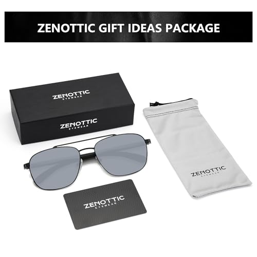 Image of ZENOTTIC Aviator Wood Polarized Sunglasses for Men 100% UV Protection Fishing Driving Golf