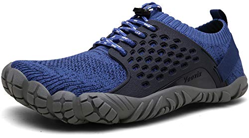 Voovix Zapatos Descalzos Zapatillas Minimalistas de Trail Running para Hombre(Azul,42)