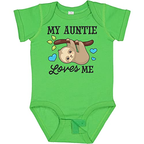 inktastic My Auntie Loves Me with Sloth and Hearts Baby Bodysuit
